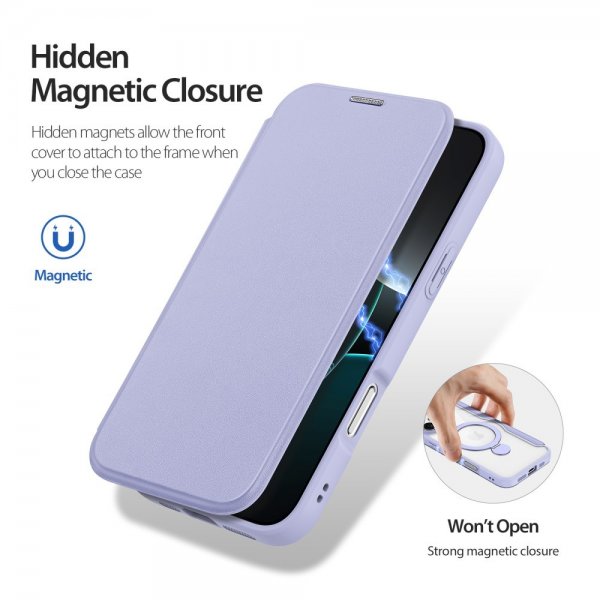 Dux Ducis iPhone 16 Pro Max Etui Skin X Pro Series Kickstand MagSafe Lilla