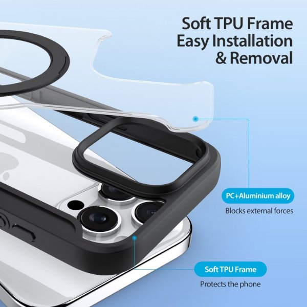 Dux Ducis iPhone 16 Pro Max Etui Skin X Pro Series Kickstand MagSafe Svart