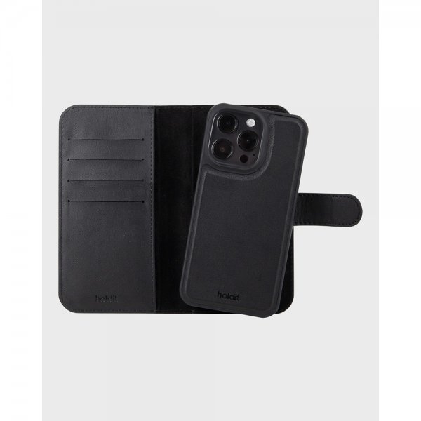 holdit iPhone 16 Pro Max Etui Wallet Case Magnet Plus Svart