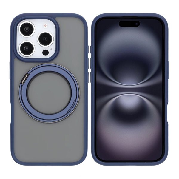 iPhone 16 Pro Max Deksel Roterbart Stativ Blå