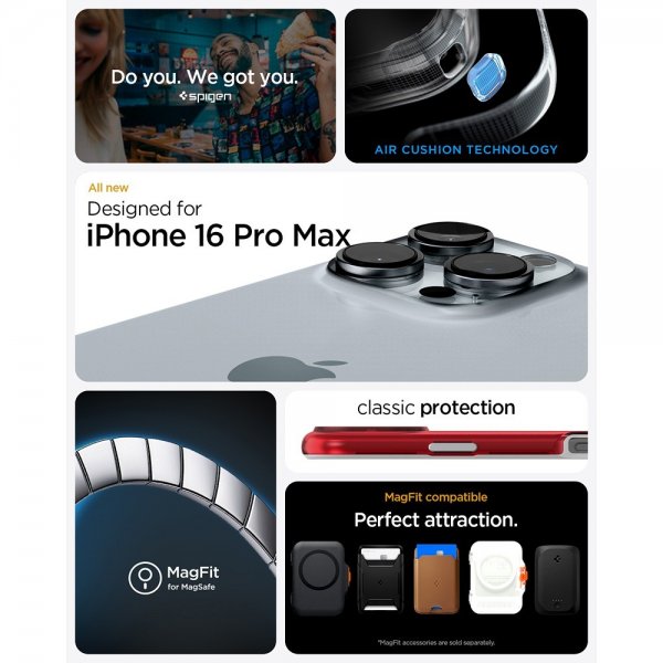 Spigen iPhone 16 Pro Max Deksel Classic C1 MagFit Ruby