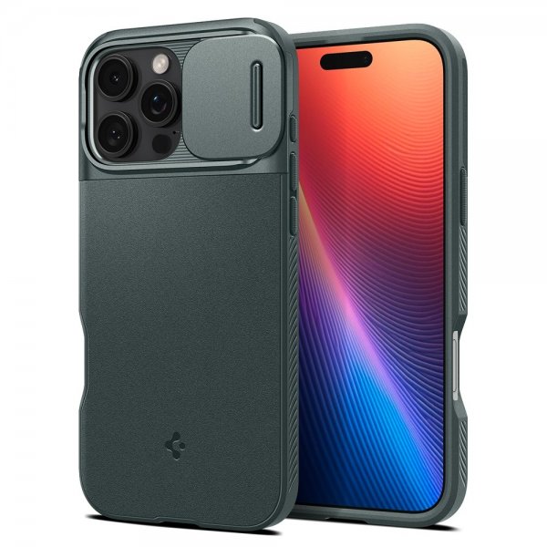 Spigen iPhone 16 Pro Max Deksel Optik Armor MagFit Abyss Green