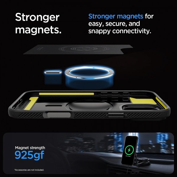 Spigen iPhone 16 Pro Max Deksel Rugged Armor MagFit Grå
