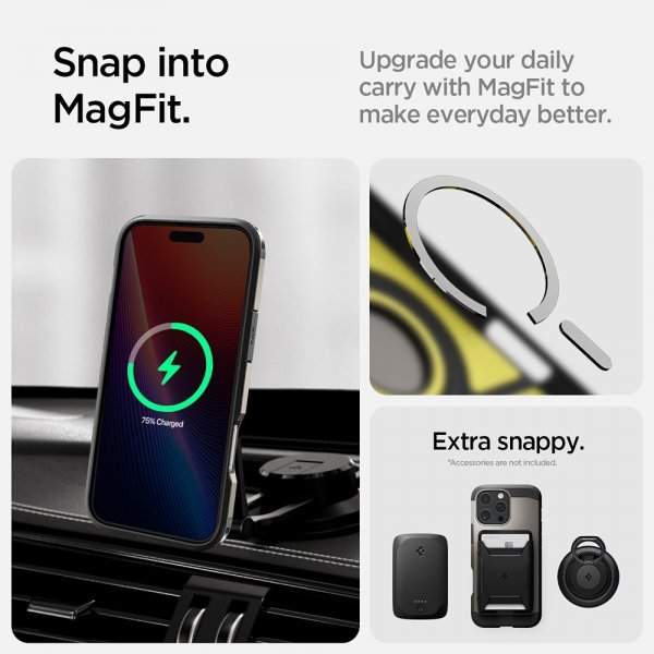 Spigen iPhone 16 Pro Max Deksel Tough Armor MagFit Gunmetal