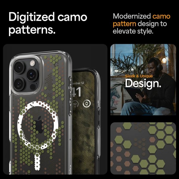 Spigen iPhone 16 Pro Max Deksel Ultra Hybrid MagFit Digital Camo