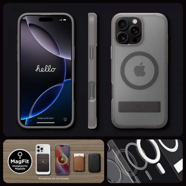 Spigen iPhone 16 Pro Max Deksel Ultra Hybrid S MagFit Frost Gray