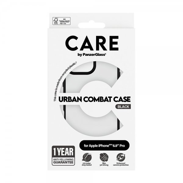 CARE by PanzerGlass iPhone 16 Pro Max Deksel Urban Combat Svart