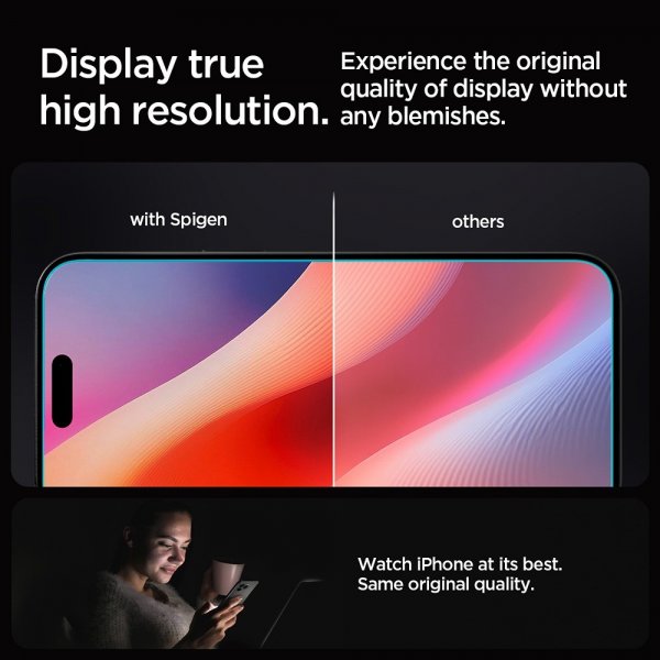 Spigen iPhone 16 Pro Max/iPhone 17 Pro Max Skjermbeskytter GLAS.tR EZ Fit 2-pakning