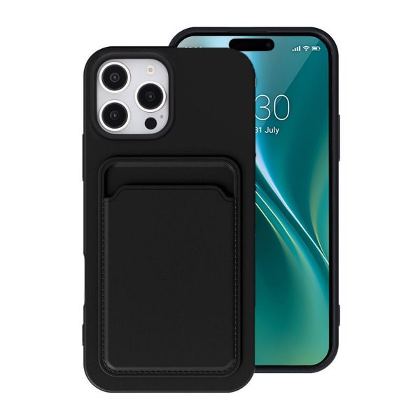 iPhone 16 Pro Deksel Kortholder Svart
