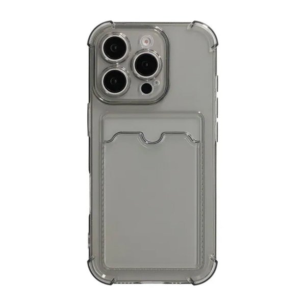 iPhone 16 Pro Deksel Kortholder Støtsikker Svart
