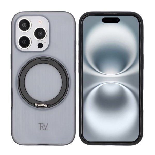 Rvelon iPhone 16 Pro Deksel Roterbart Stativ Svart
