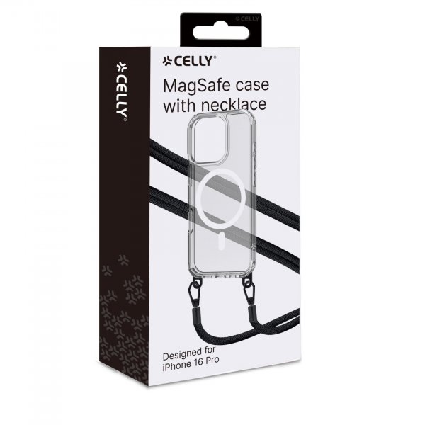 Celly iPhone 16 Pro Deksel Freedom Necklace MagSafe Transparent