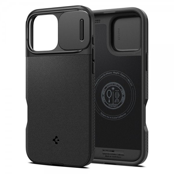 Spigen iPhone 16 Pro Deksel Optik Armor MagFit Svart