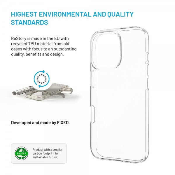 Fixed iPhone 16 Pro Deksel ReStory Transparent