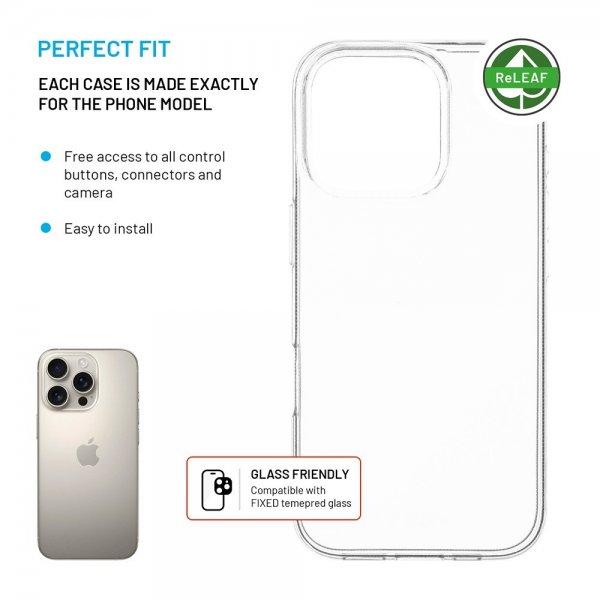 Fixed iPhone 16 Pro Deksel ReStory Transparent