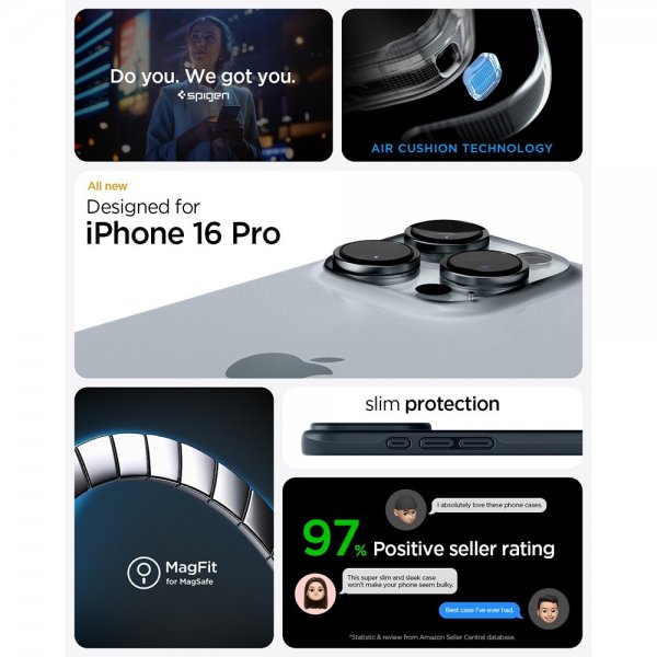 Spigen iPhone 16 Pro Deksel Thin Fit MagFit Metal Slate