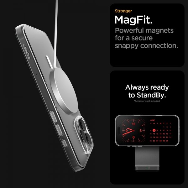 Spigen iPhone 16 Pro Deksel Thin Fit T MagFit Clear White