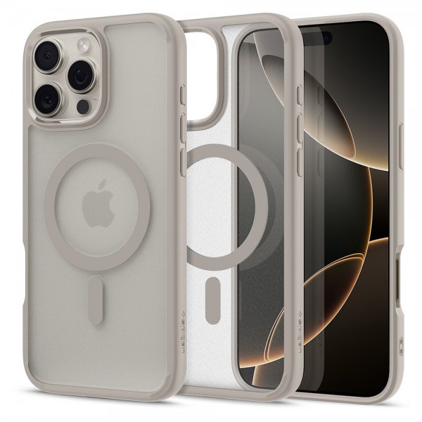Spigen iPhone 16 Pro Deksel Ultra Hybrid MagFit Frost Natural Titanium