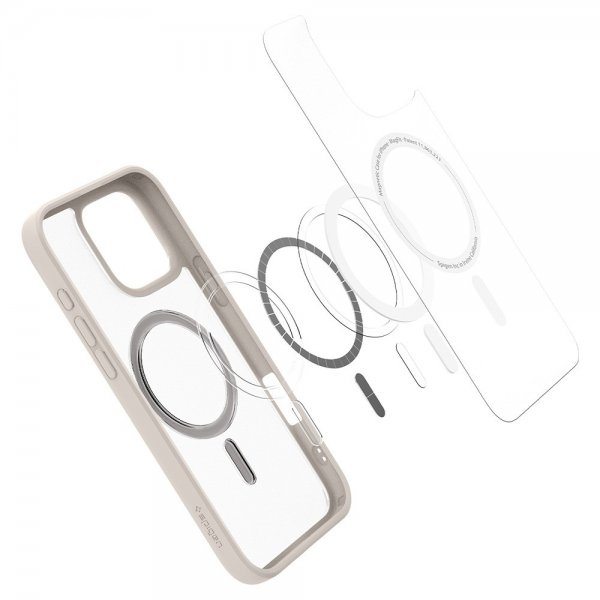 Spigen iPhone 16 Pro Deksel Ultra Hybrid MagFit Frost Natural Titanium