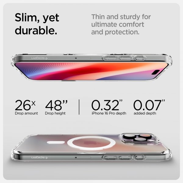 Spigen iPhone 16 Pro Deksel Ultra Hybrid T MagFit Clear White