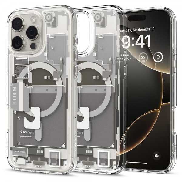 Spigen iPhone 16 Pro Deksel Ultra Hybrid Zero One MagFit Natural Titanium