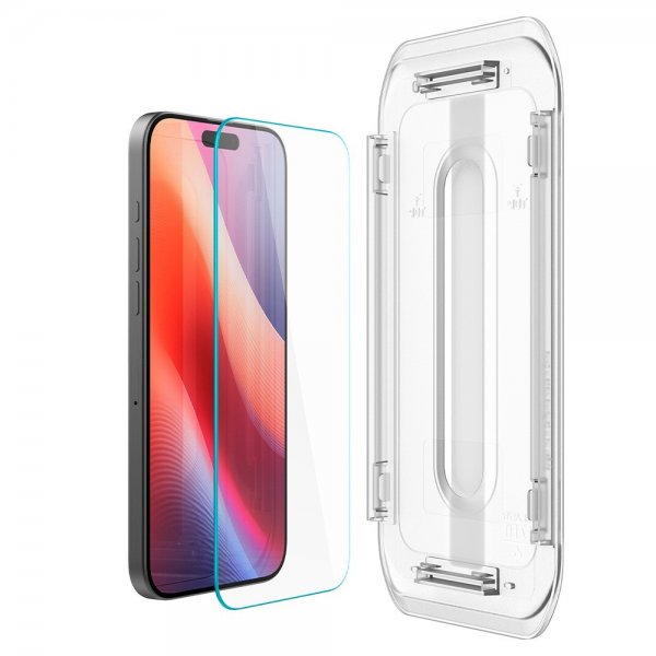 Spigen iPhone 16 Pro/iPhone 17/17 Pro Skjermbeskytter GLAS.tR EZ Fit 2-pakning