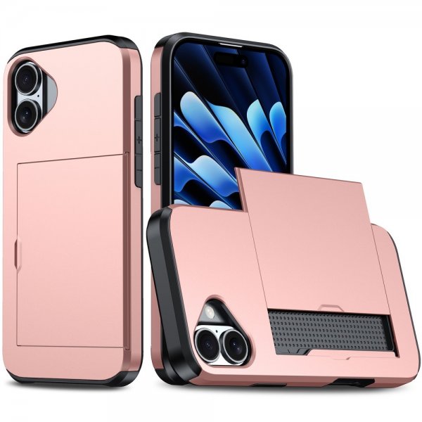iPhone 16 Deksel Card Slide Rosegull