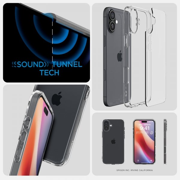 Spigen iPhone 16 Deksel Ultra Hybrid Crystal Clear