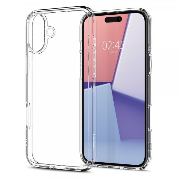 Spigen iPhone 16 Deksel Ultra Hybrid Crystal Clear