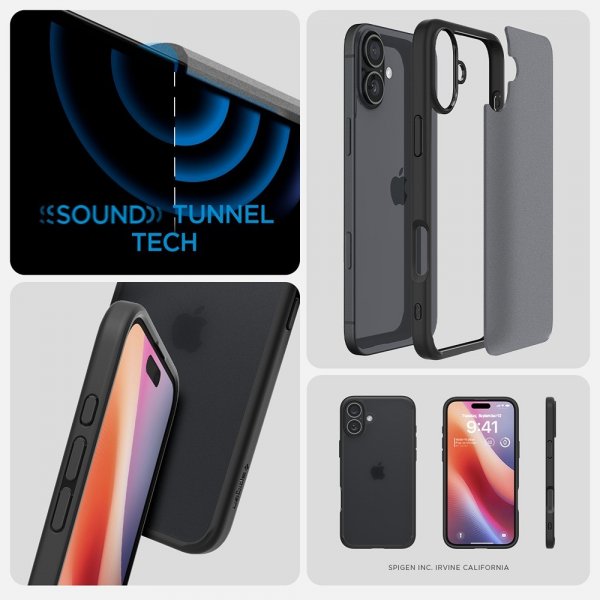 Spigen iPhone 16 Deksel Ultra Hybrid Frost Black