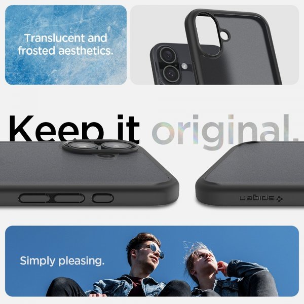 Spigen iPhone 16 Deksel Ultra Hybrid Frost Black