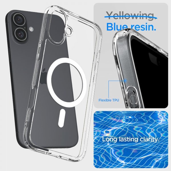 Spigen iPhone 16 Deksel Ultra Hybrid MagFit Hvit