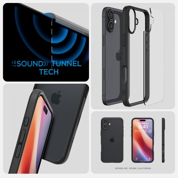 Spigen iPhone 16 Deksel Ultra Hybrid Matte Svart