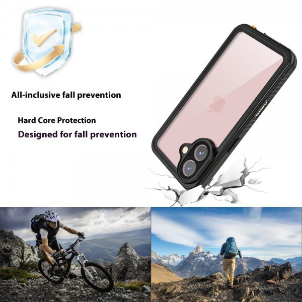 Redpepper iPhone 16 Deksel Vanntett IP68 Svart