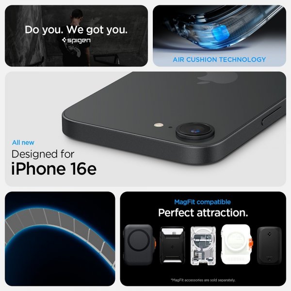Spigen iPhone 16e/17e Deksel Ultra Hybrid MagFit Frost Black