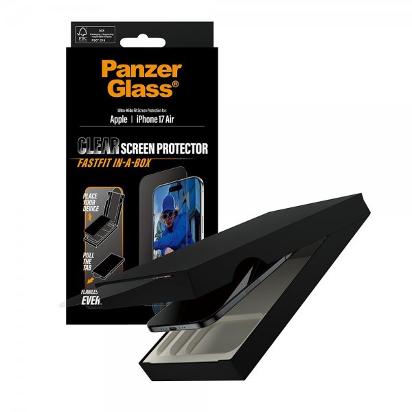PanzerGlass iPhone Air Skjermbeskytter Ultra-Wide Fit Clear Fastfit