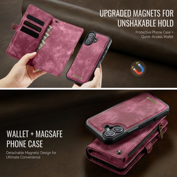 CaseMe iPhone 17 Etui 008 Series Avtakbart Deksel Rød