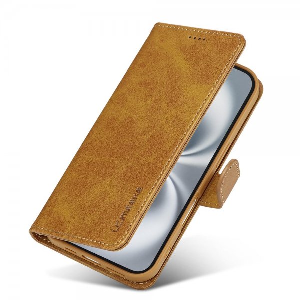 Lc.Imeeke iPhone 17 Etui med Kortlomme stativfunksjon Lysebrun