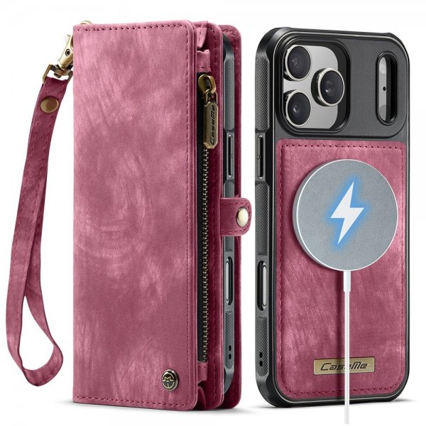 CaseMe iPhone 17 Pro Etui 008 Series Avtakbart Deksel Rød