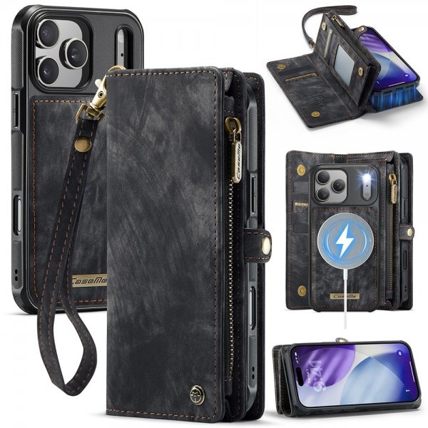CaseMe iPhone 17 Pro Etui 008 Series Avtakbart Deksel Svart