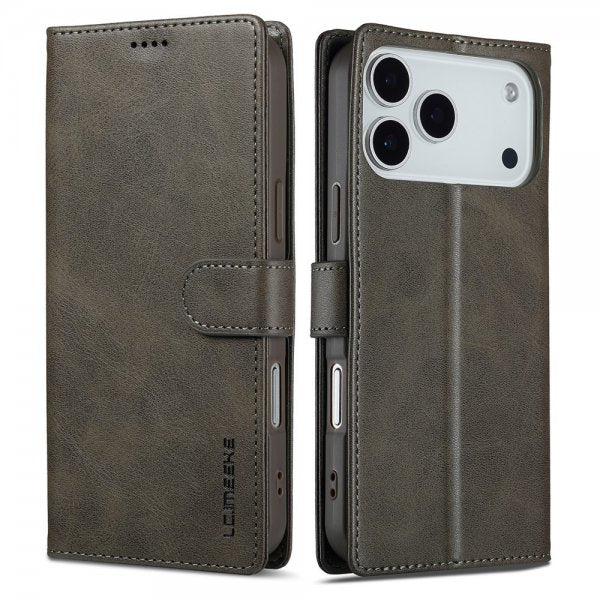 Lc.Imeeke iPhone 17 Pro Etui med Kortlomme stativfunksjon Grå