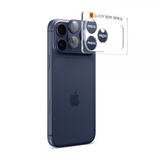 Spigen iPhone 17 Pro Kamerabeskytter Glas.tR EZ Fit Optik Pro XL Blå