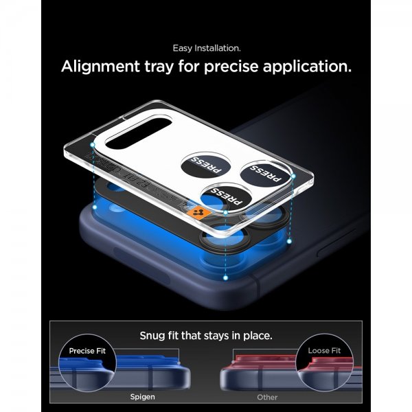 Spigen iPhone 17 Pro Kamerabeskytter Glas.tR EZ Fit Optik Pro XL Svart