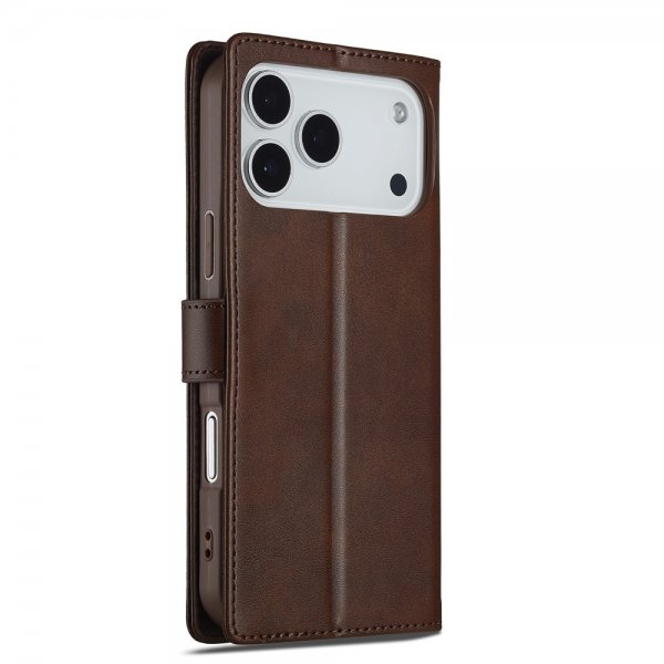 Lc.Imeeke iPhone 17 Pro Max Etui med Kortlomme stativfunksjon Mørkebrun