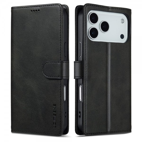 Lc.Imeeke iPhone 17 Pro Max Etui med Kortlomme stativfunksjon Svart