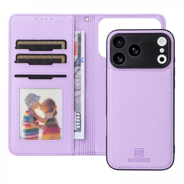 Betopnice iPhone 17 Pro Max Etui Avtagbart Deksel 005 Lilla