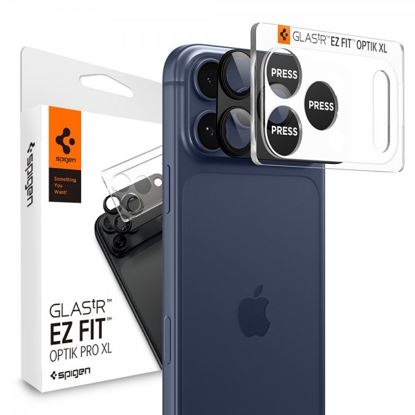 Spigen iPhone 17 Pro Max Kamerabeskytter Glas.tR EZ Fit Optik Pro XL Svart