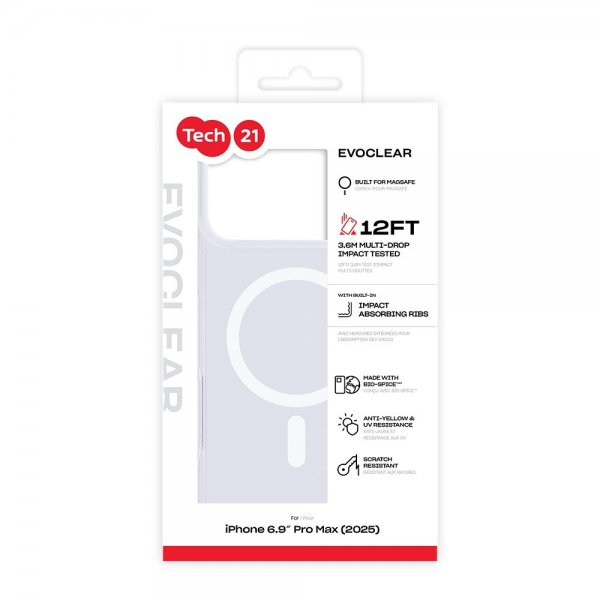 Tech21 iPhone 17 Pro Max Deksel EvoClear MagSafe Transparent