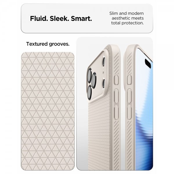 Spigen iPhone 17 Pro Max Deksel Liquid Air Natural Titanium
