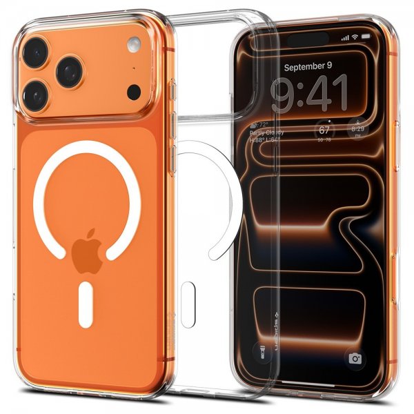 Spigen iPhone 17 Pro Max Deksel Liquid Crystal MagFit Clear White